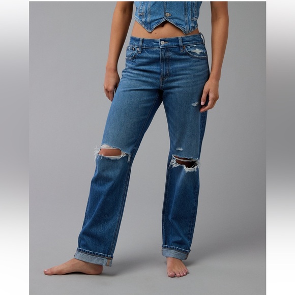 American Eagle Outfitters Denim - American Eagle 🦅 Ripped Low-Rise Ex-Boyfriend Jeans